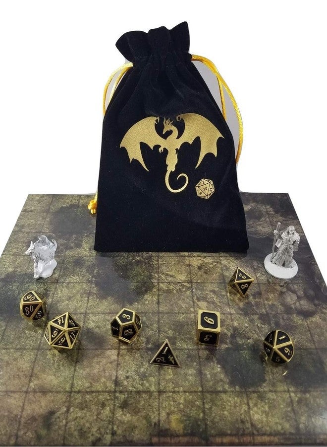 BD INNOVATION ELECTRONICS Black Dragon Velvet Drawstring Dice Bag with Gold Satin Interior - Image 3